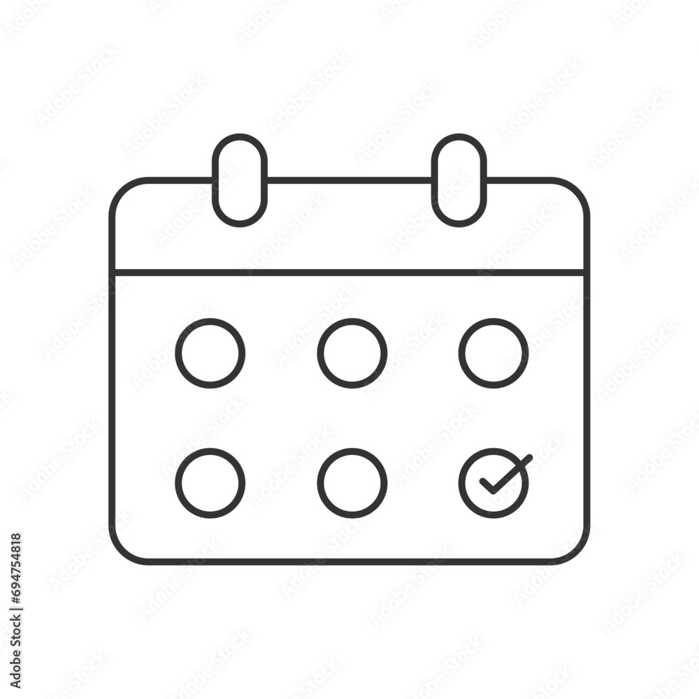 Poster calendar line icon set. editable stroke. for mobile app and web design. stock illustration