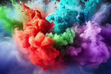 Fototapeta premium Colorful Abstract Explosion: Vibrant splashes of paint create a dynamic and imaginative backdrop for creativity.