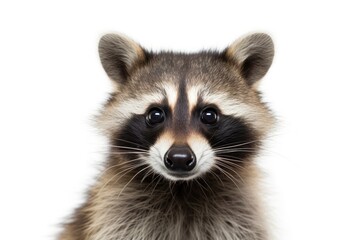 Funny raccoon, isolated on white background generative ai
