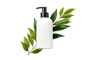 hair care beauty product mock-up lotion bottle on isolated transparant background