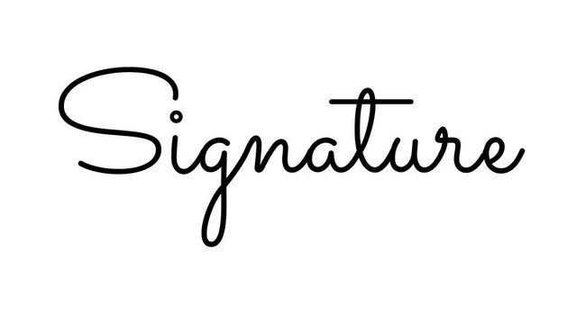 signature handwriting lettering text, animated signature writing 4k animation alpha motion looping graphics