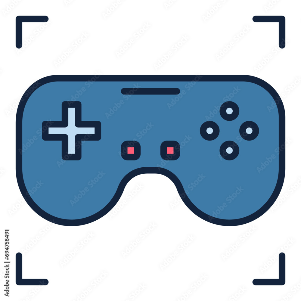 Poster game controller vector device for video games colored icon