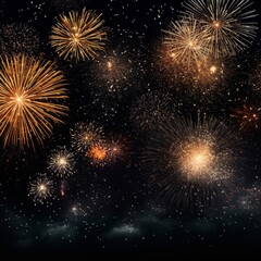 Fototapeta premium Silvester, fireworks, new year, festive pyrotechnics, new years eve, party, sparkling firewirks, generative ai