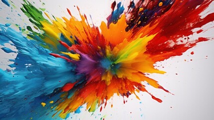 a presentation background of different paint splashes collision: a tainted swirling vortex of colors and shapes in high speed continuous shooting mode. Liquid and powder pain explosion