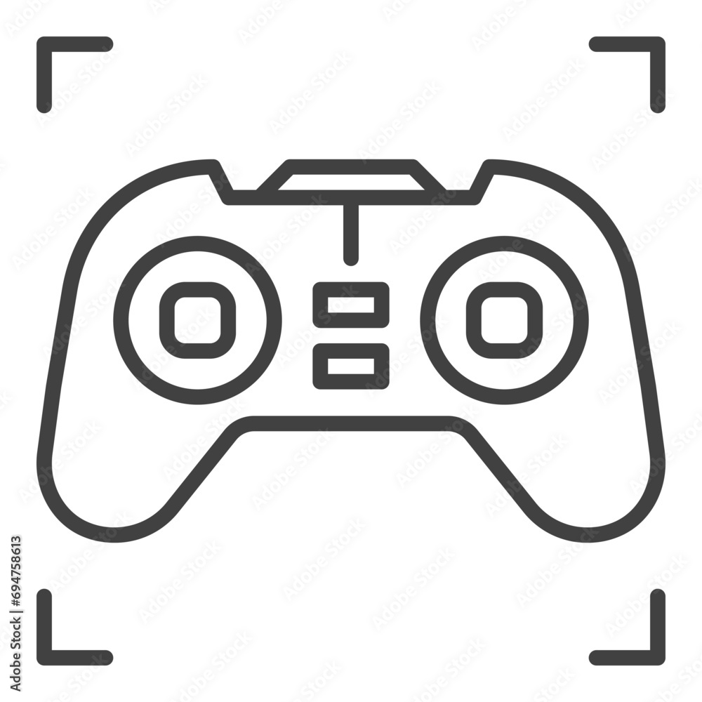 Poster videogame controller for computer vector game pad linear icon or symbol