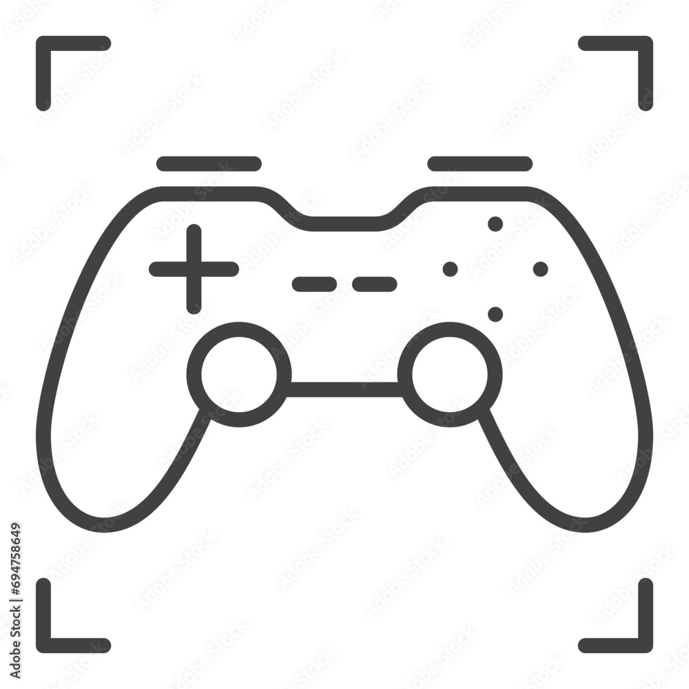 Poster wireless video game controller vector gamepad icon or symbol in outline style