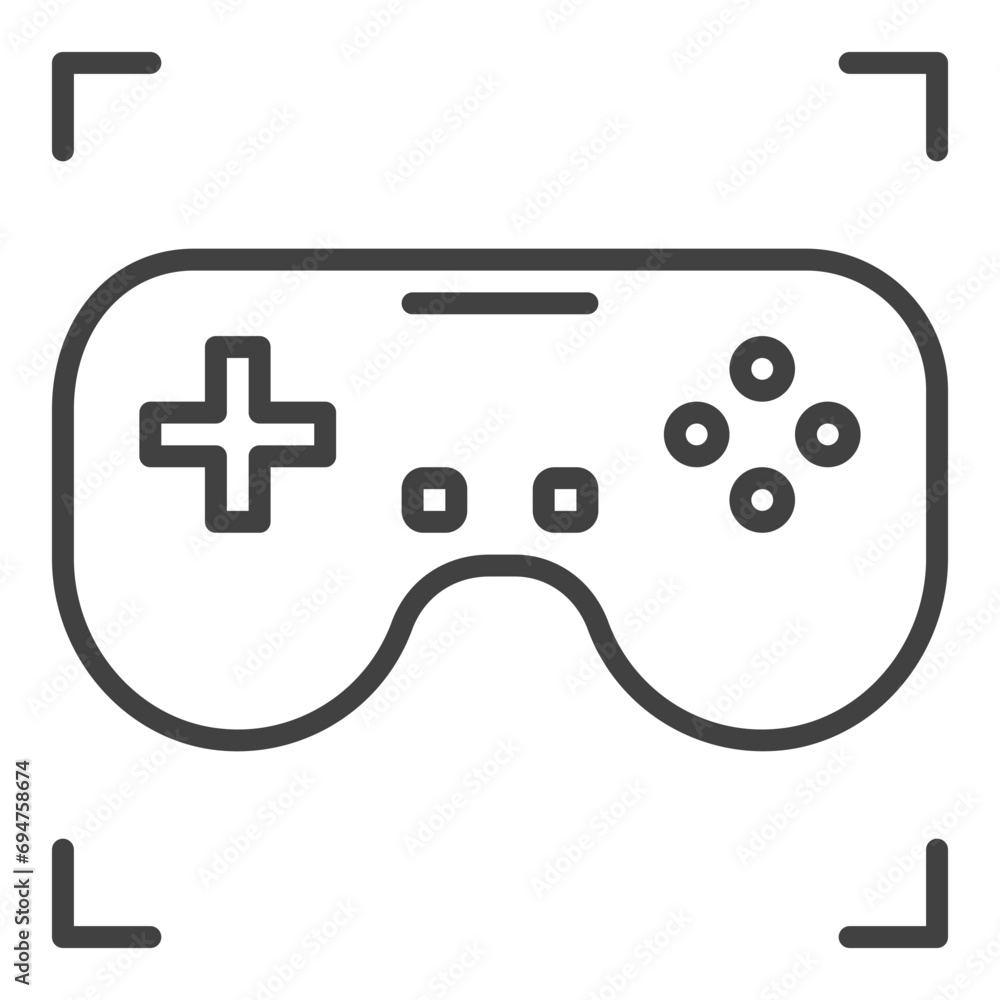 Sticker Video Game Controller vector Gaming Device for Games Lover outline icon or symbol