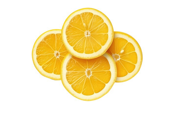 Lemons sliced isolated on transparent background.