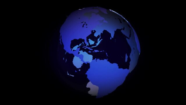 Global earth graphics, rotating in seamless loop. Background texture filler, for TV news technology intros, or logo animations.