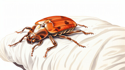 Bedbug Illustration on White Background