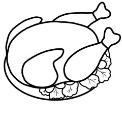 hand drawn vector illustration of a chicken