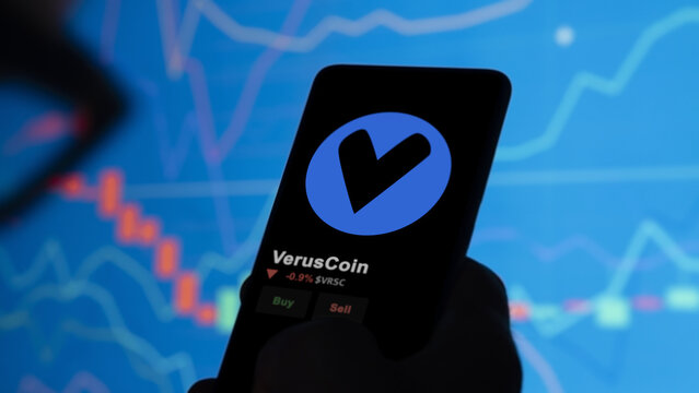 November 17th 2023. An investor analyzing the price of VerusCoin, the token coin $VRSC on a crypto exchange sreen.