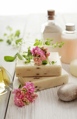 SPA still life with natural organic soap - 694767000