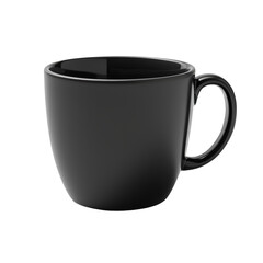 Black cup, isolated on transparent background, PNG, 300 DPI