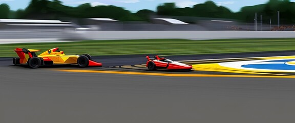 racing car in motion blur