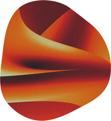 burnt orange retro color abstract noise gradient blob shape png, transparent background	