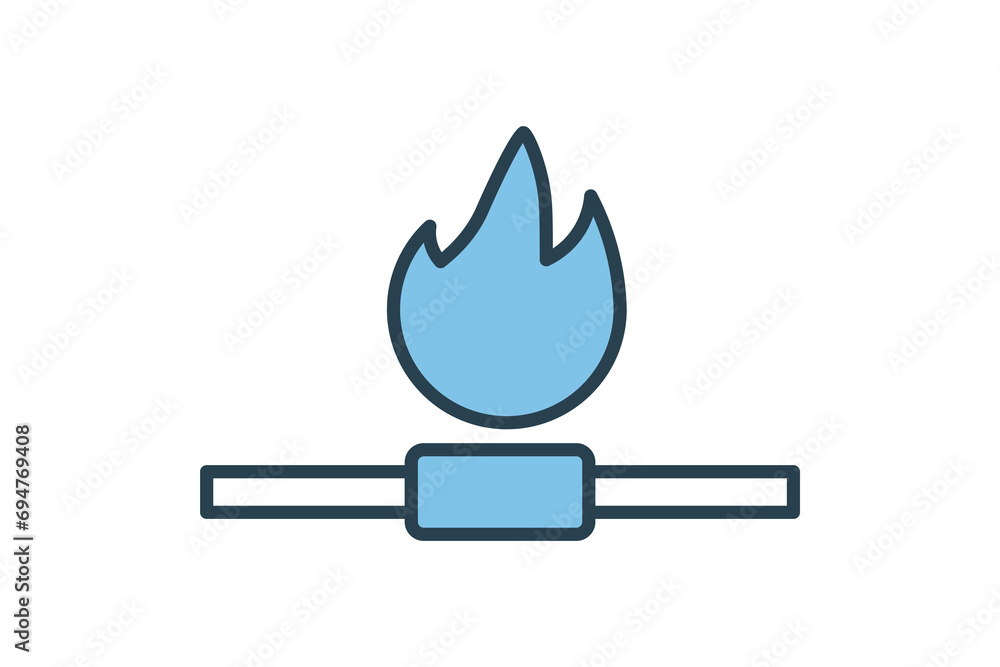 Poster natural gas icon. icon related with energy and technological development . flat line icon style. sim