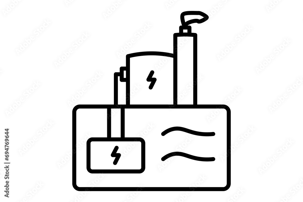 Poster geothermal icon. icon related with energy and technological development . line icon style. simple ve
