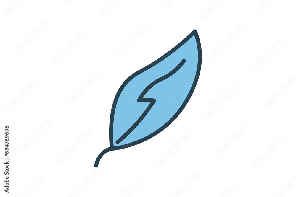 Poster green energy icon. icon related with energy and technological development . flat line icon style. si