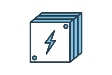 fuel cell icon. icon related with energy and technological development . flat line icon style. Simple vector design editable
