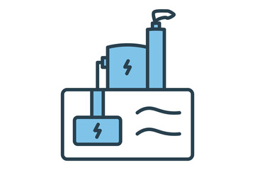 geothermal icon. icon related with energy and technological development . flat line icon style. Simple vector design editable