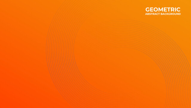 Modern orange abstract background with circles lines. Dynamic circles. Smooth curve lines design element. Futuristic technology concept. Suit for cover, header, poster, banner, website, flyer