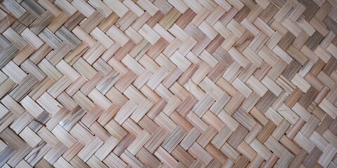 Made from bamboo woven into a lattice pattern, natural color, used to make floors, house walls, backdrops, and utensils.