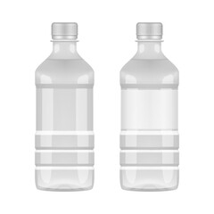 3D Transparent Plastic Bottle With Glossy Lights