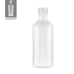 3D Transparent Plastic Bottle With Glossy Lights