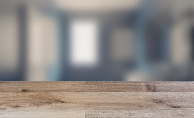 Spacious bathroom in gray tones with heated floors, freestanding tub. 3D rendering.. Mockup.   Empty paintings. Texture Wooden parquet. Flooring. Seamless.