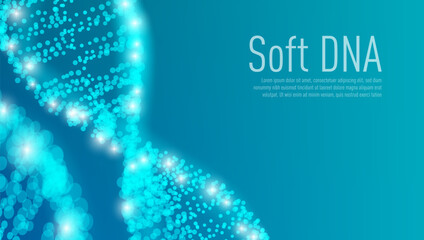 Background With Soft Blured Blue DNA Double Helix