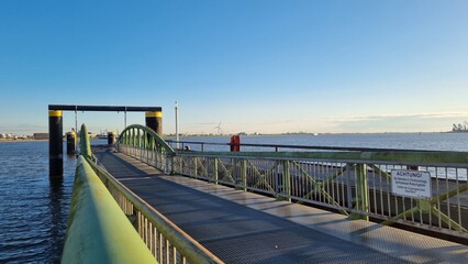 Bremerhaven - floating jetty in the river Weser