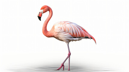 Flamingo on white background
