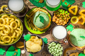 St Patrick`s holiday party food and beer