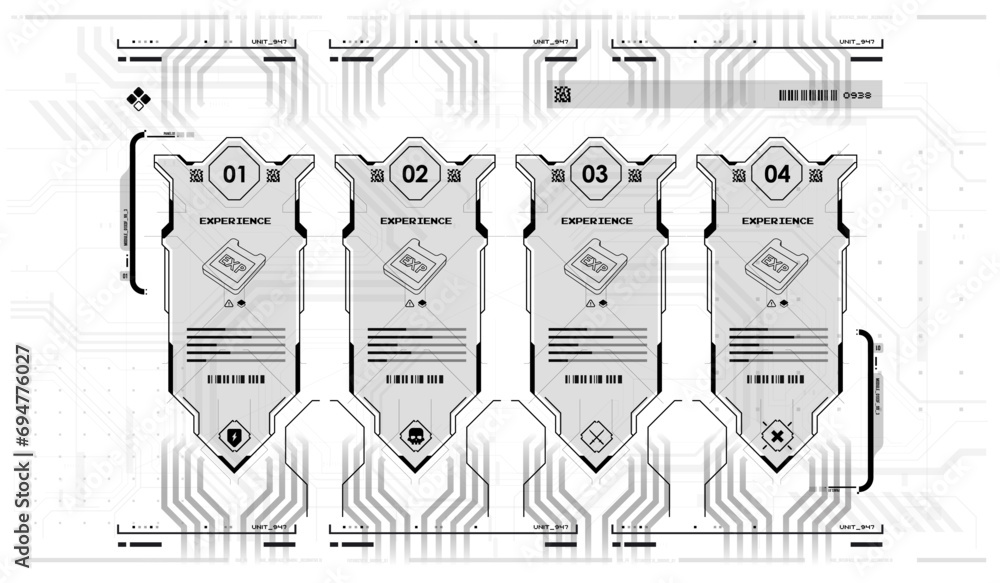 Poster sci-fi futuristic hud dashboard display virtual reality technology screen. game ui screen, abstract 