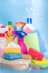 Set of various cleaning items
