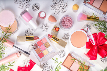 Winter and Christmas make up cosmetics