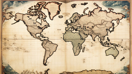 Historic Maps Illustration on White Background