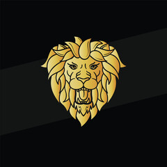 lion luxury logo design vector template 
