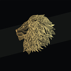 lion luxury logo design vector template 