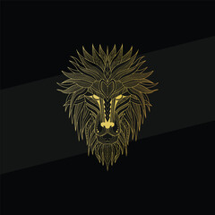 lion luxury logo design vector template 