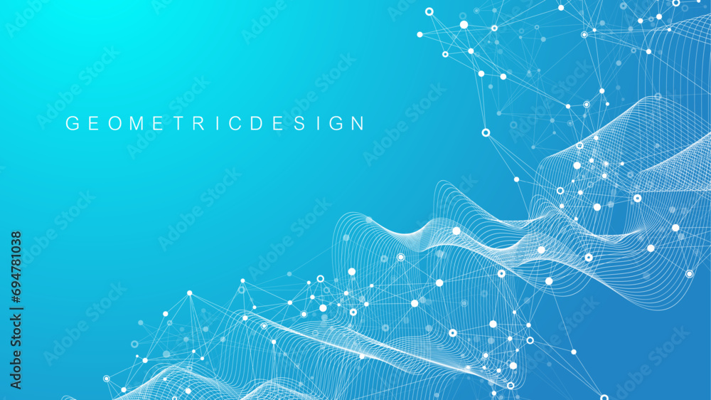 Poster Global network connection banner design template. Header social network communication in the global business concept. Big data visualization. Internet technology
