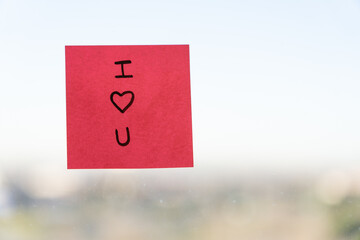 I love You written on a post it