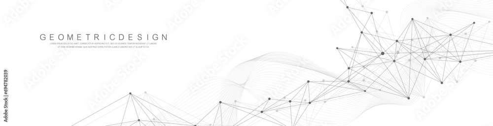 Poster Global network connection banner design template. Header social network communication in the global business concept. Big data visualization. Internet technology