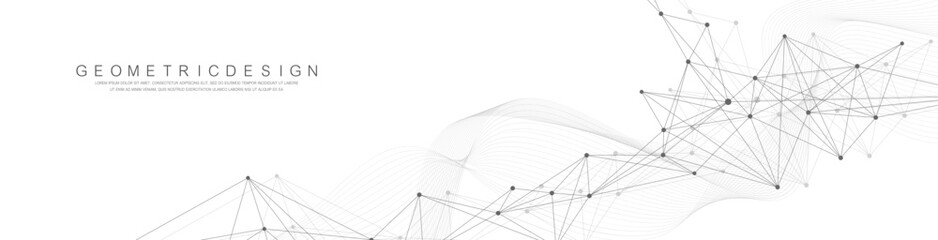 Global network connection banner design template. Header social network communication in the global business concept. Big data visualization. Internet technology