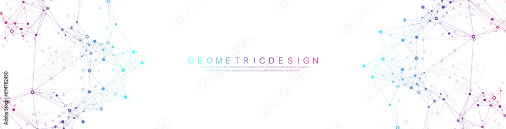 Poster Global network connection banner design template. Header social network communication in the global business concept. Big data visualization. Internet technology