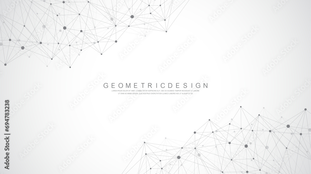 Poster Global network connection banner design template. Header social network communication in the global business concept. Big data visualization. Internet technology