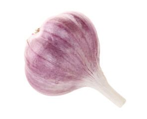Unpeeled head of fresh garlic isolated on white