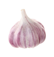 Unpeeled head of fresh garlic isolated on white