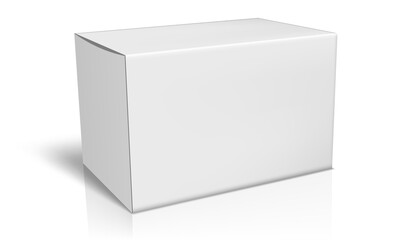 3D White Thin Paper Box Isolated On White Back - obrazy, fototapety, plakaty